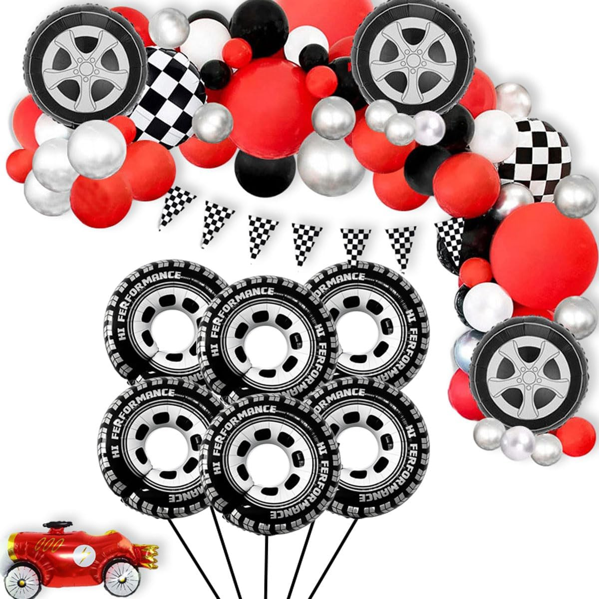 30 Inch Wheel Balloons, Race Car Tire Balloons, Racing Cars Wheels Theme Birt…