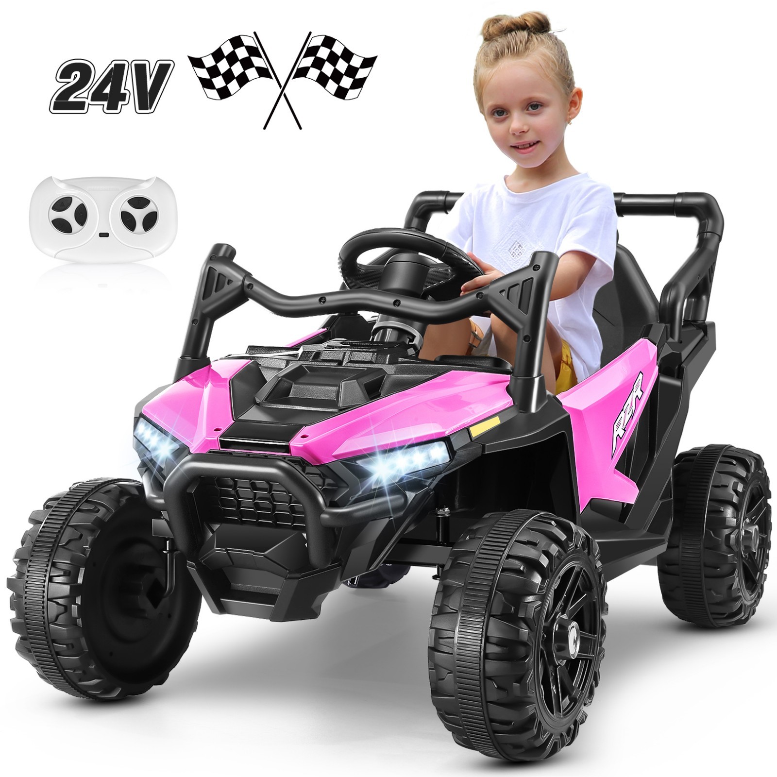 24V Kids Electric Car Ride on UTV Battery Power Wheels w/Remote Control & Music