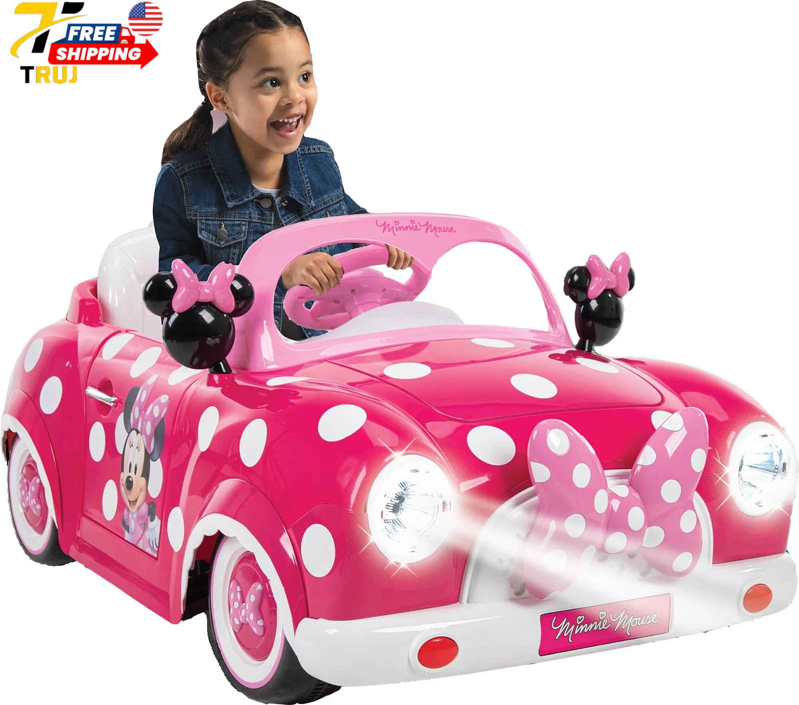 Minnie Mouse Convertible Car 6 Volts Electric Ride-on For Children Ages 3+ Years