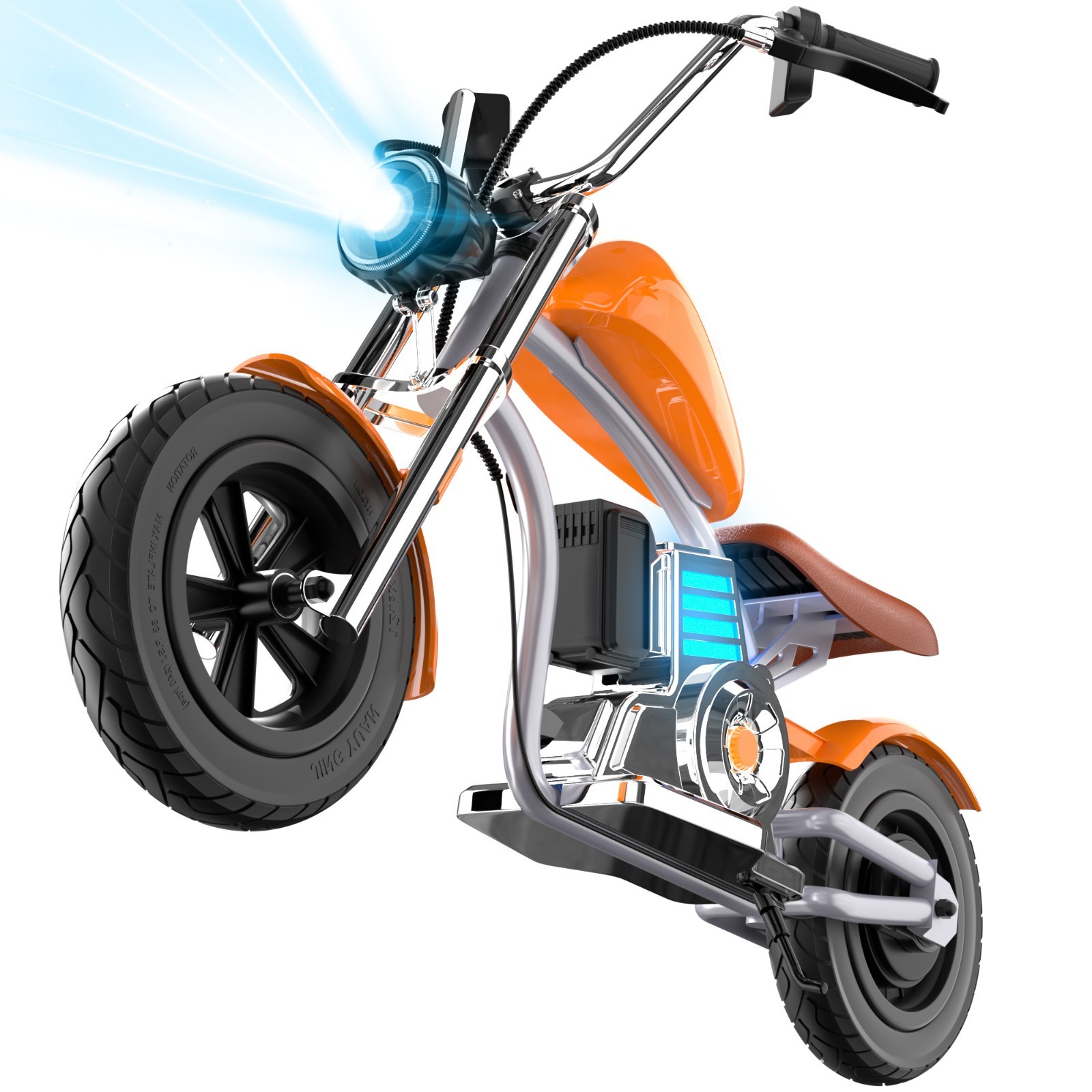 Electric Motorcycle with Ambient Lighting,Built-in Music 10 MPH 12inch tire