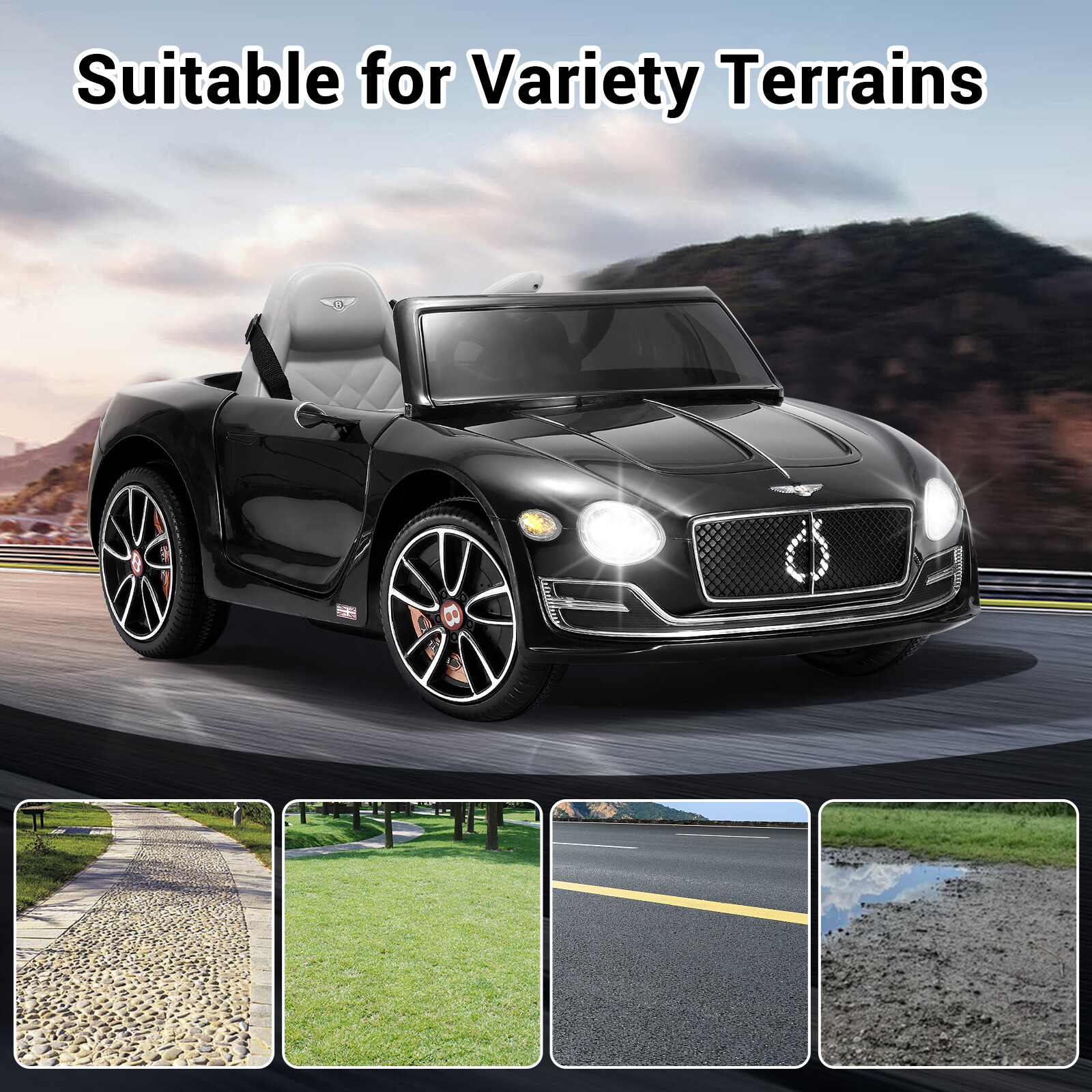 Bentley Style Kids Ride on Car 12V Child Toy Electric Remote Control LED MP3 USA
