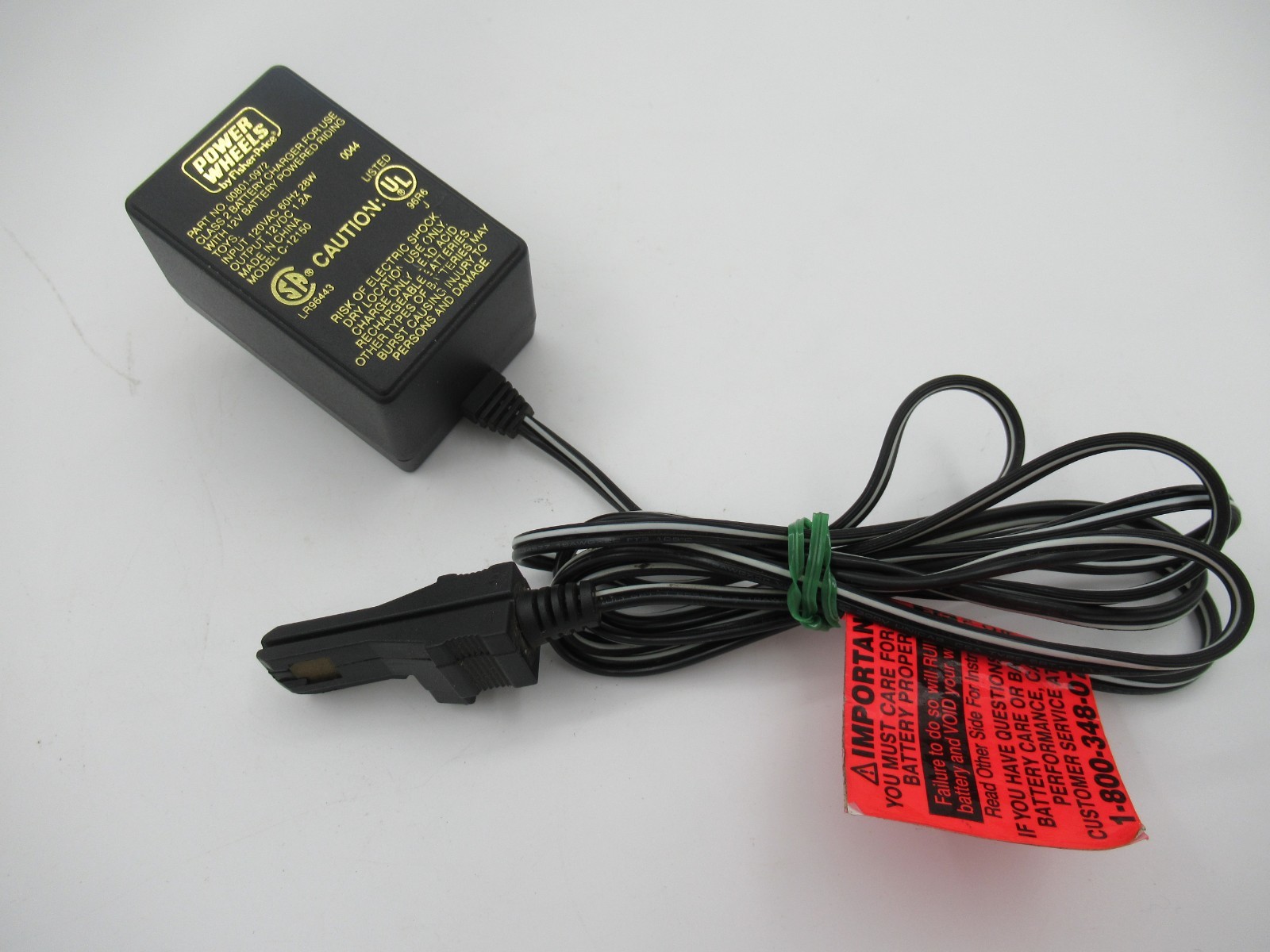 Fisher Price Power Wheels Class 2 Battery Charger 12V 00801-0972 C-12150 “Look”