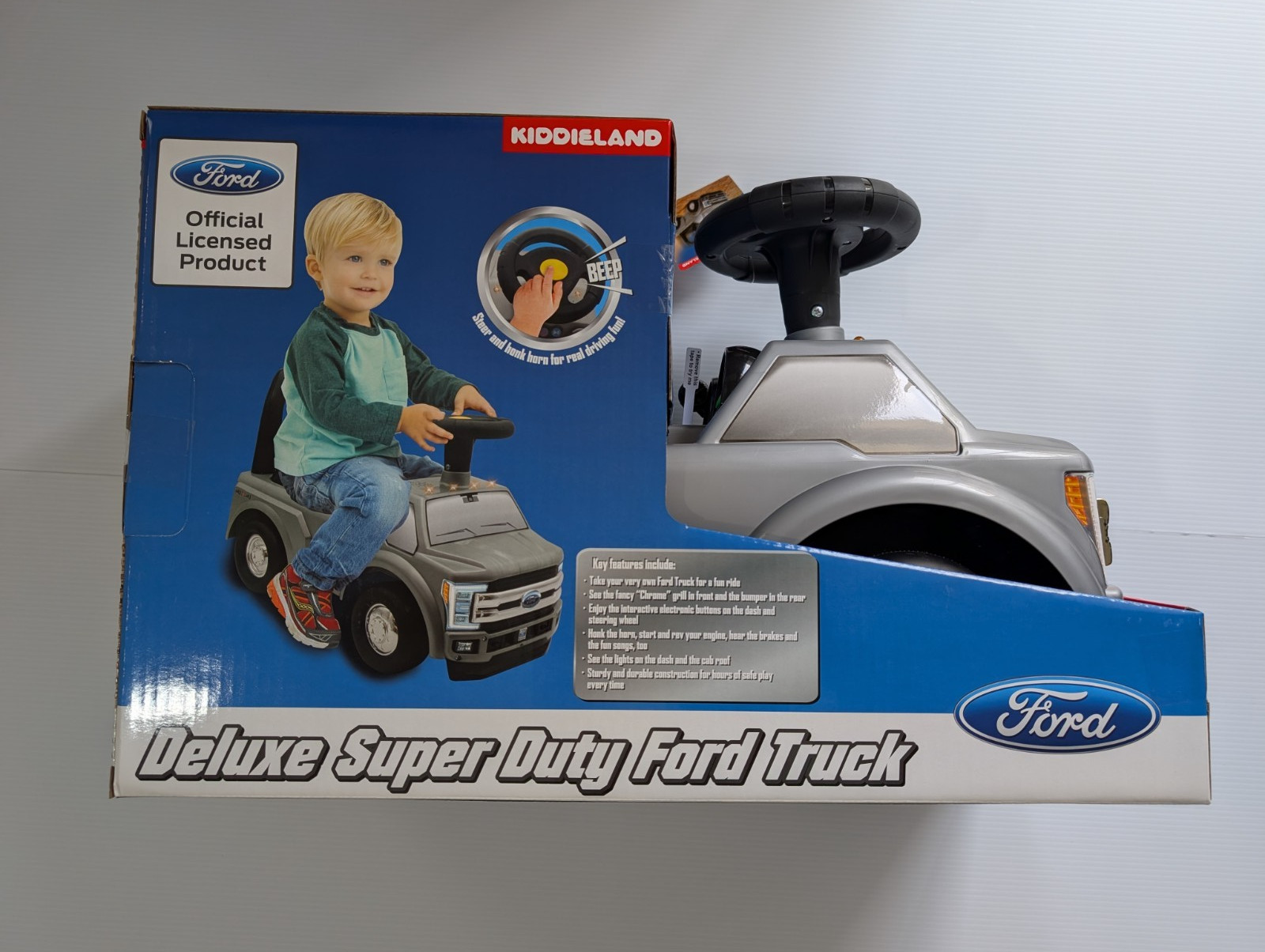 Kiddieland Deluxe Super Duty Ford Truck Ride On Toy Lights Sounds Kids 12-36M