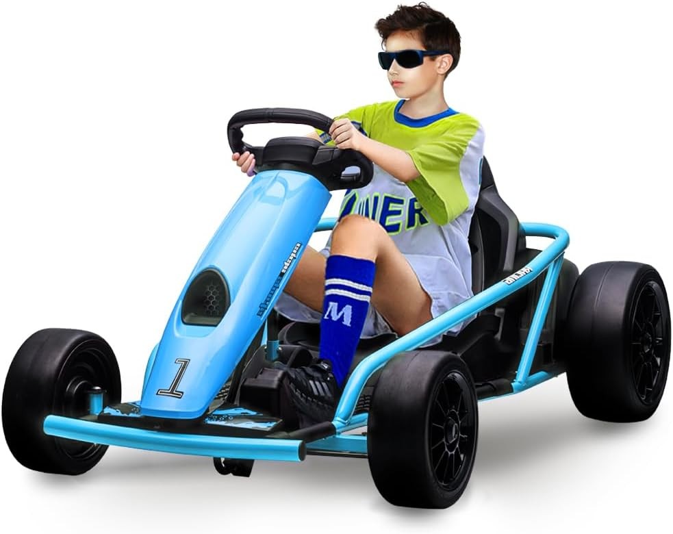 24V 9Ah Ride-on Electric Go Kart Car Toy 8.1 MPH Power Wheels Load 155 Lbs 300w