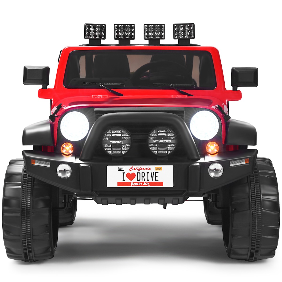 HoneyJoy 12V Kids Ride On Car 2 Seater Truck RC Electric Vehicle w/Storage Red