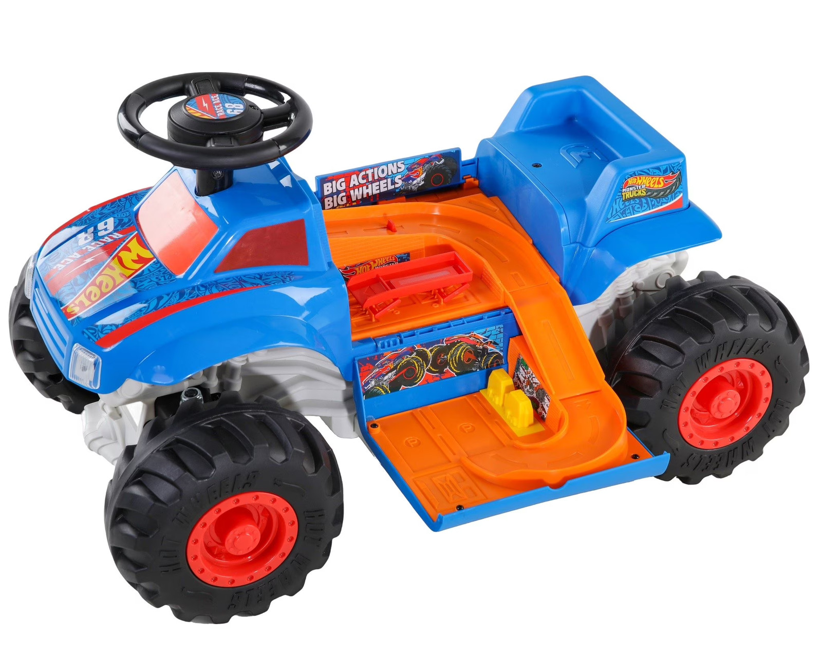 6V Monster Truck Ride-On for Toddlers, Blue/Red, Electric, Ages 1.5-3 Years, Max