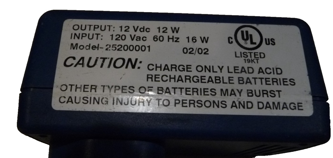 Peg Perego 12v Green Battery Charger Model 25200001