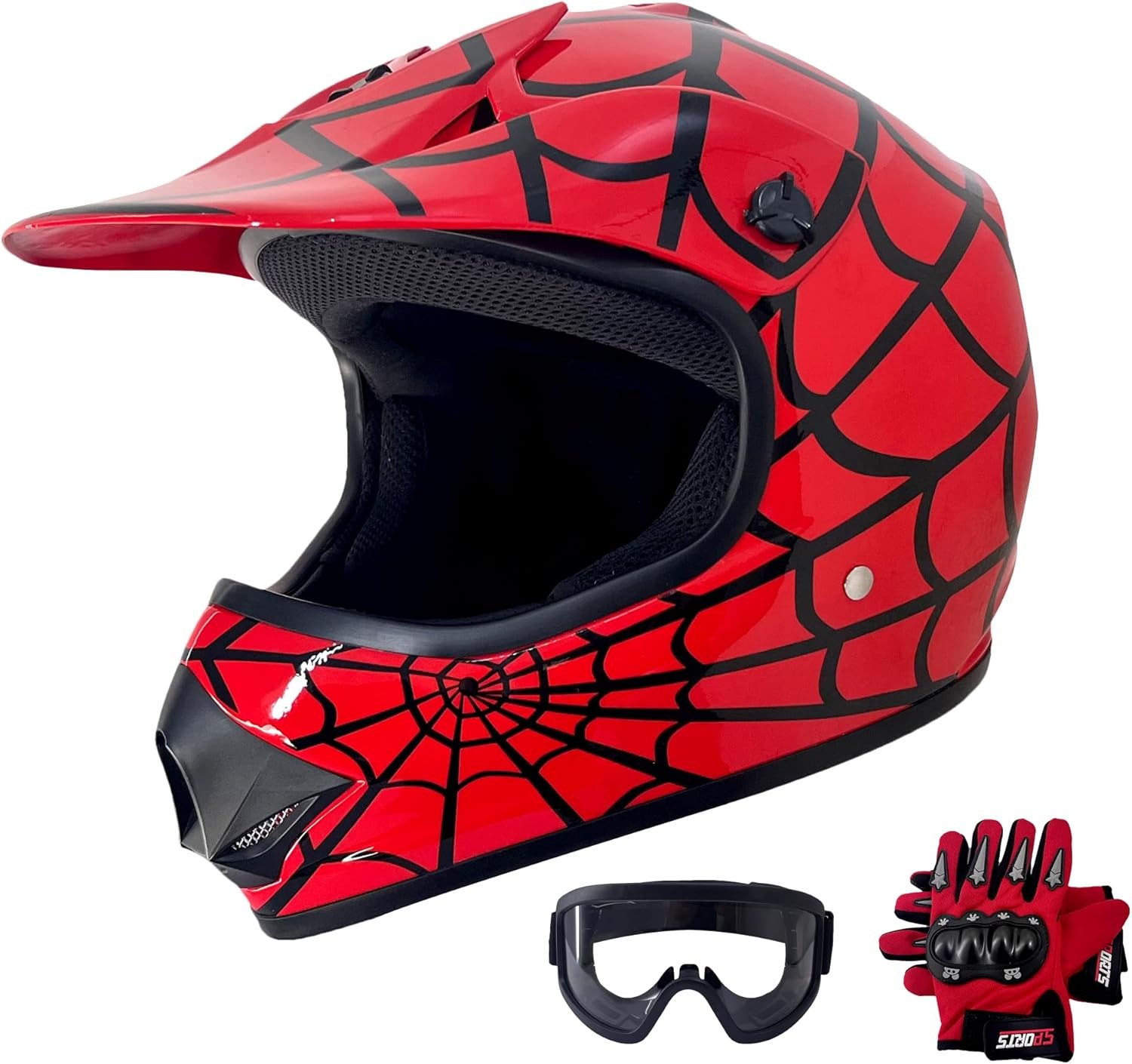 Youth Kids Off-Road ATV Helmet DOT Approved – Motorcycle Motocross Dirt B…