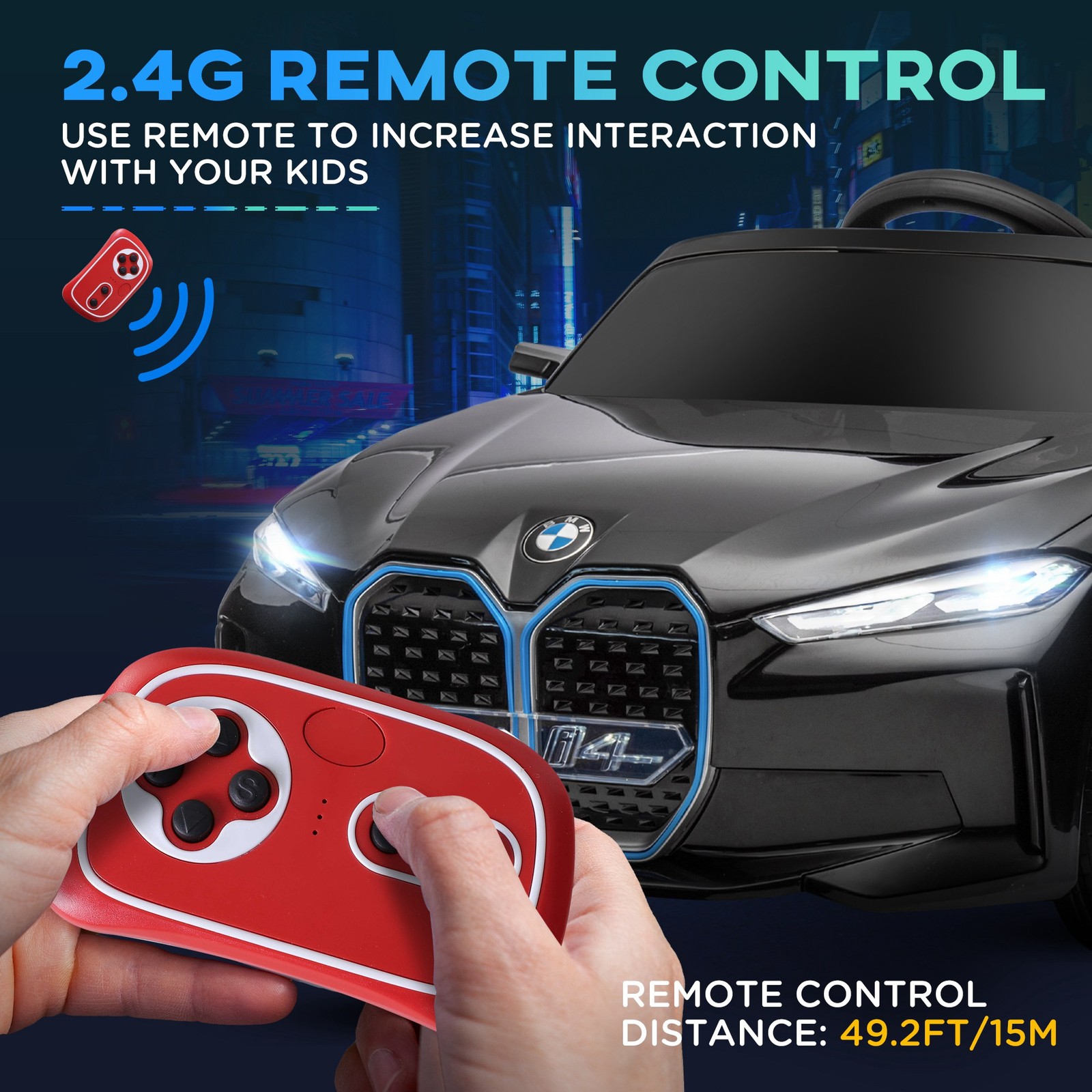 12V Electric Ride On Car with Remote Control Battery Powered Toy for Kids 3-6