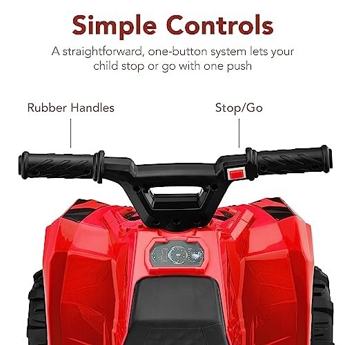 6V Kids Ride On ATV Quad 4-Wheeler Toy Car, 1.8MPH, Treaded Tires, Rubber Handle