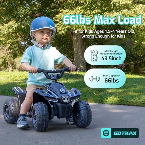 Gotrax RT1 Ride on Toys for Toddlers 1.5-4, Safe 12V Lead-acid Battery up Black