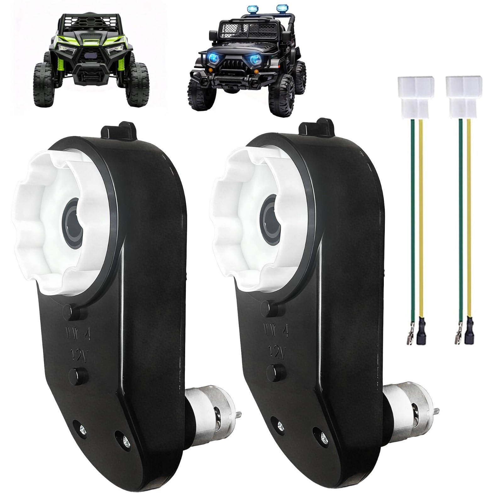 2Pack 12V RS390 16000RPM Motor Gearbox for Power Wheels Upgrade Parts, 4WD ATV/S