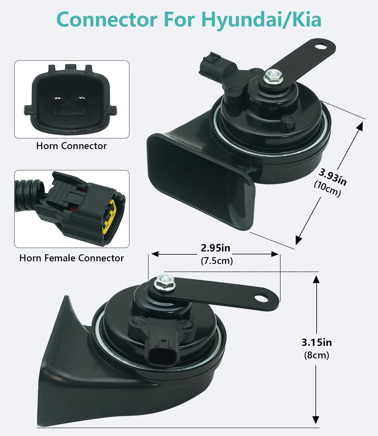 NEOGET Car Horn Kit fo Hyundai/Kia 12V Loud Waterproof Auto Horn, High Low Du…