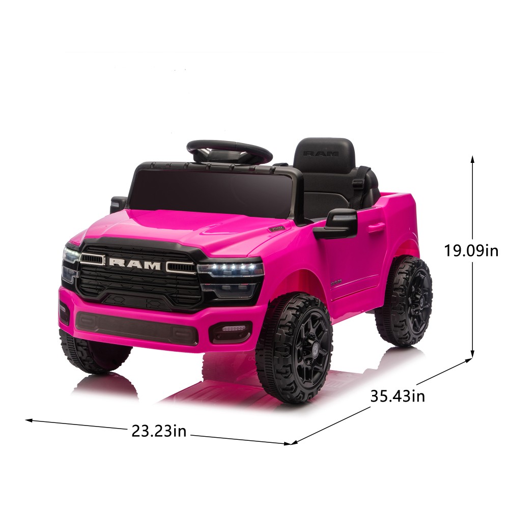 12V Kids Ride On Truck w/Remote Control,2WD & Rear Shock Suspension for Age 3-6