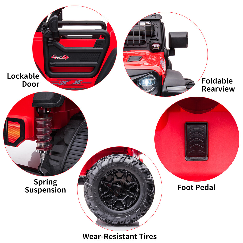 24V Ride on Car For Kids Electric Truck With Remote Control and Music Player