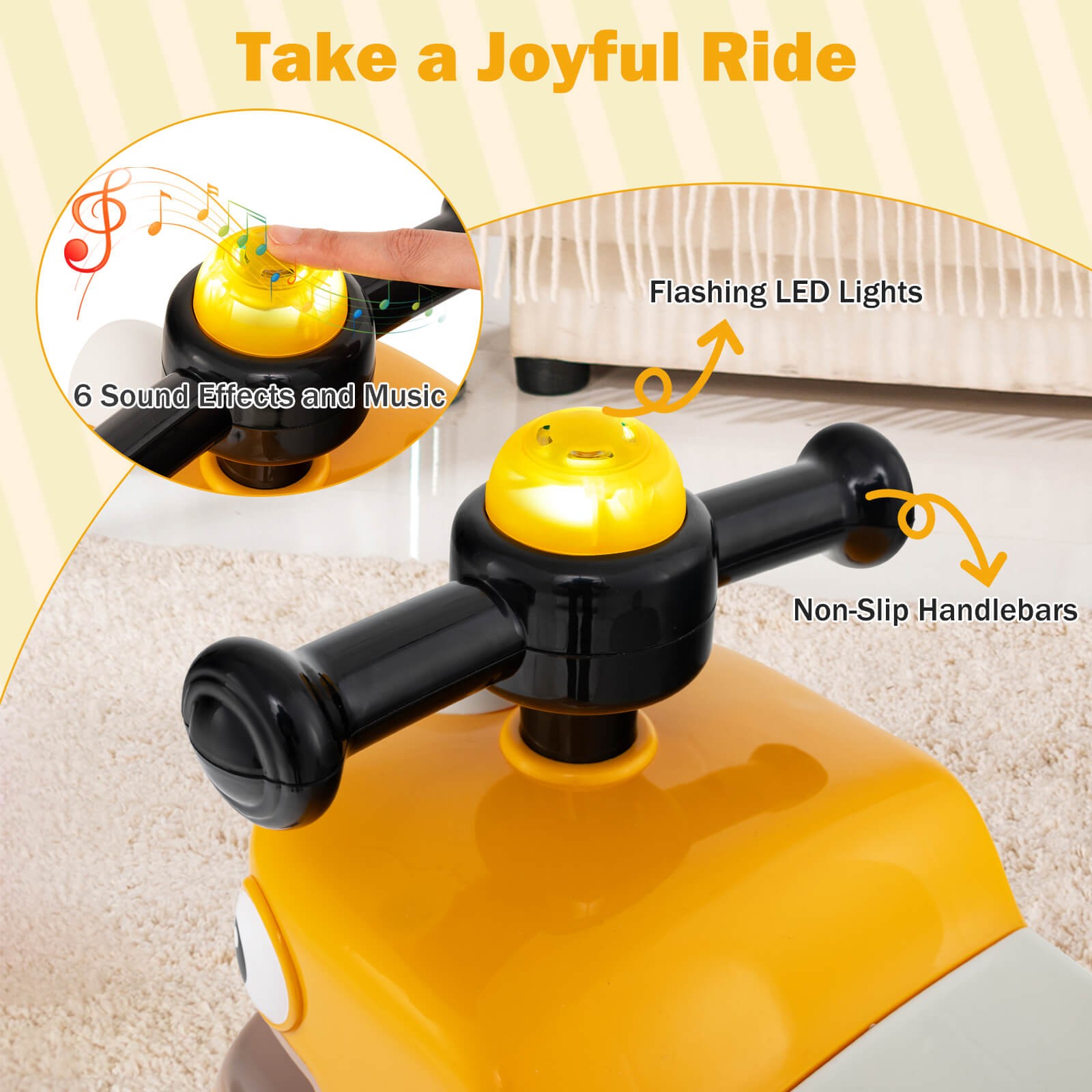 Ride on Toy Baby Dinosaur Sliding Car w/ 4 Universal Casters Under-Seat Storage