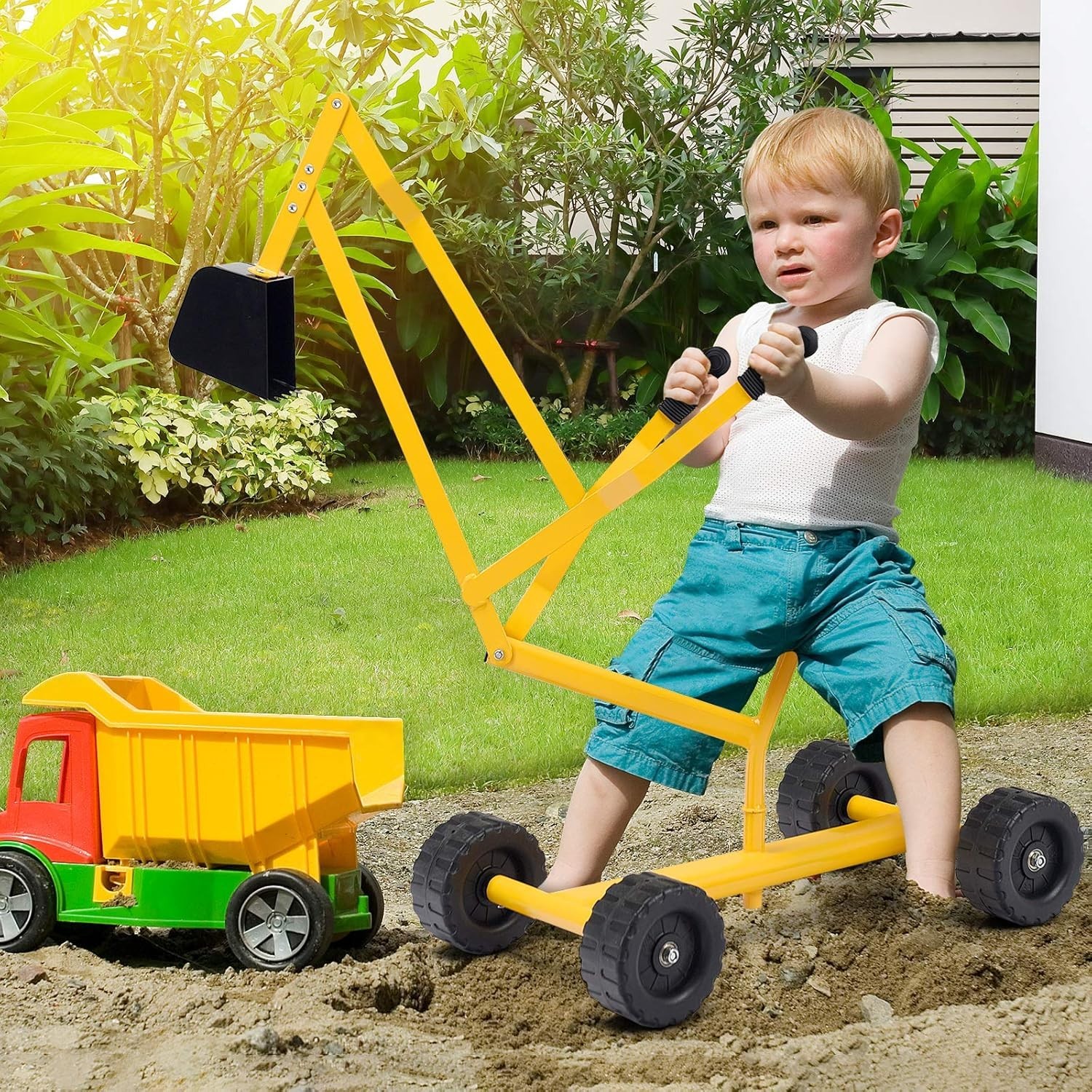 Manual Sand Digger for Kids – 360° Rotating Seat & Weather-Resistant Design