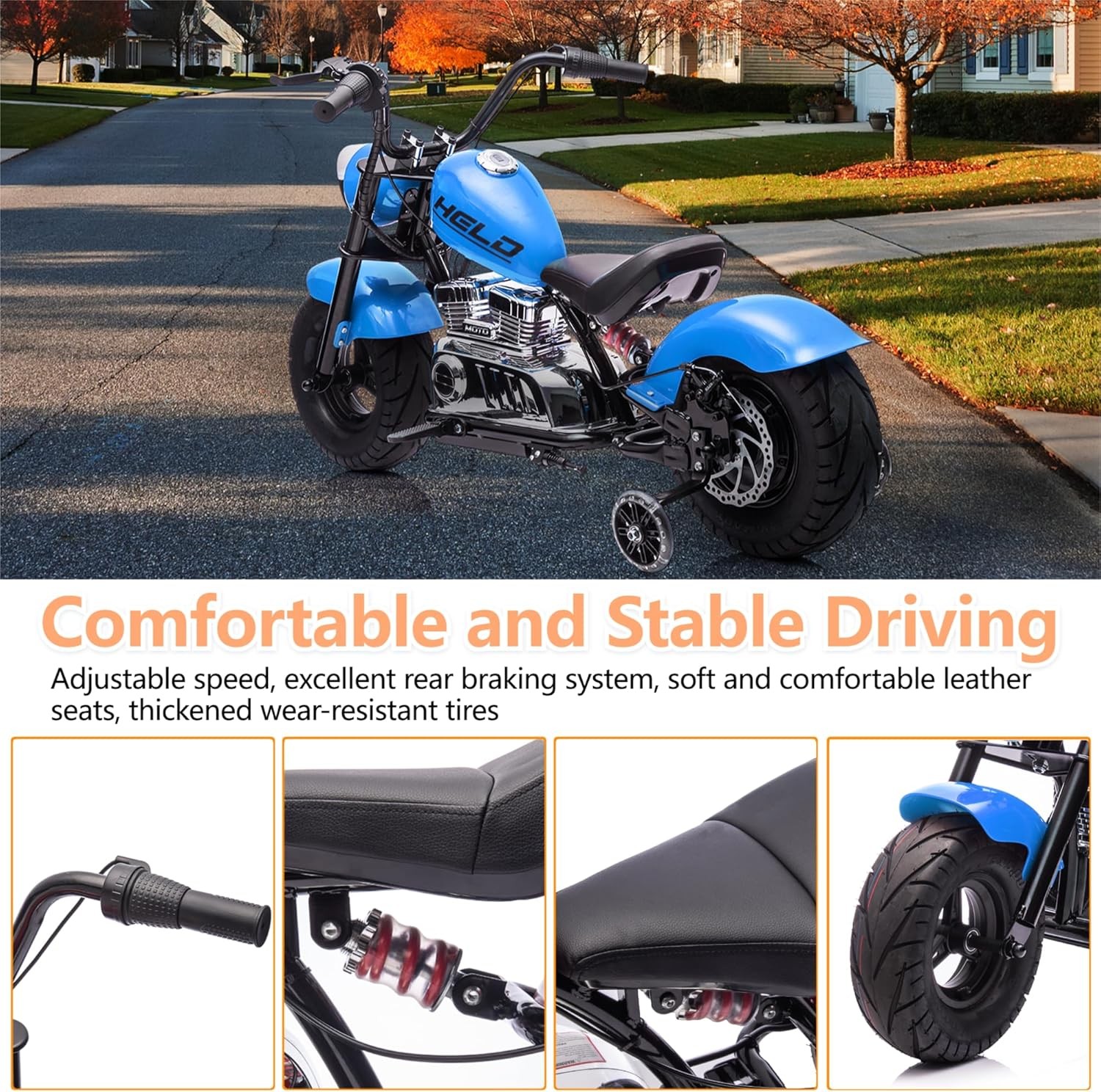 36V Electric Dirt Bike for Teens 16.5MPH&176LB Load Spring Suspension Multicolor