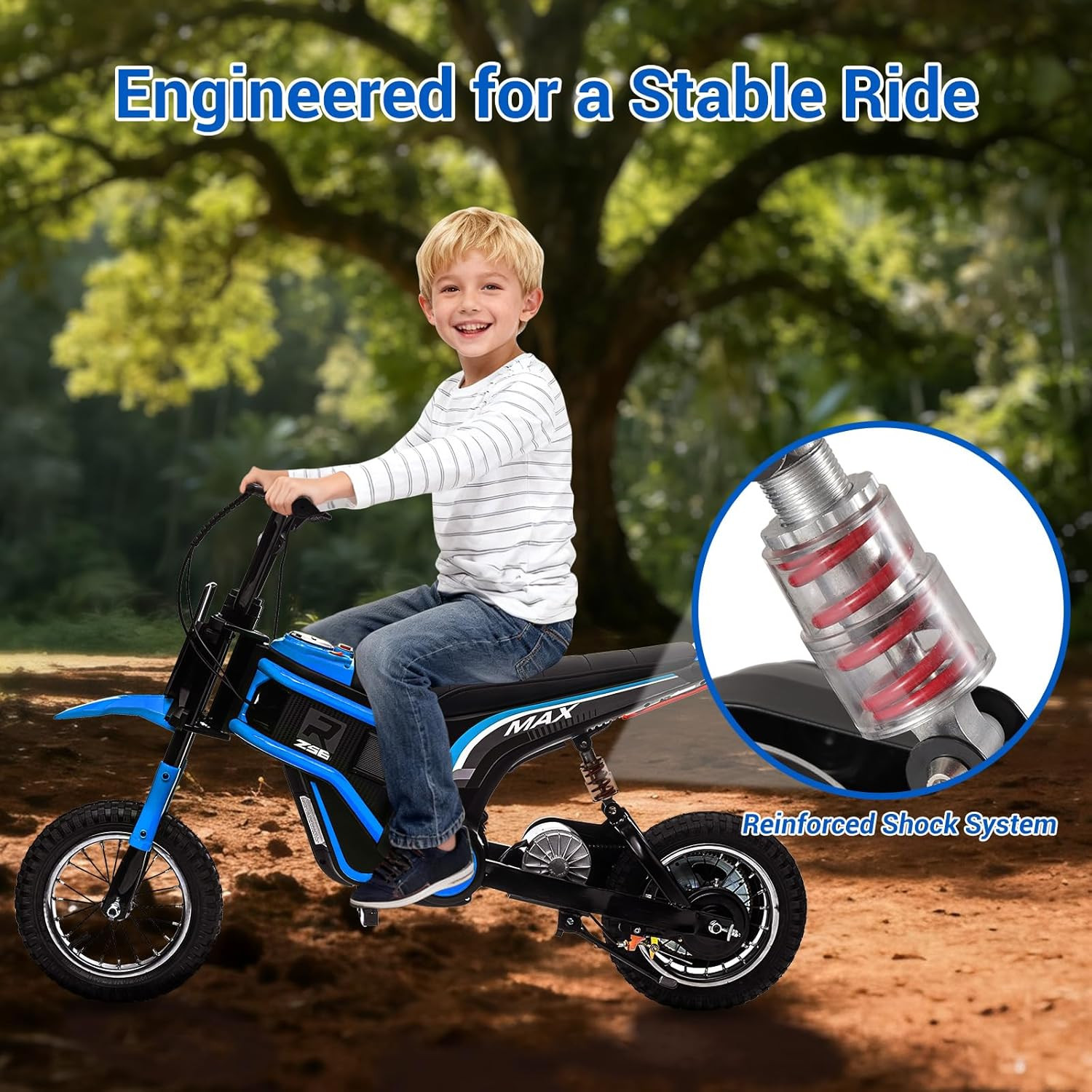 24V 350W Electric Dirt Bike Off-Road Electric Motorcycle w/ Twist Grip Throttle