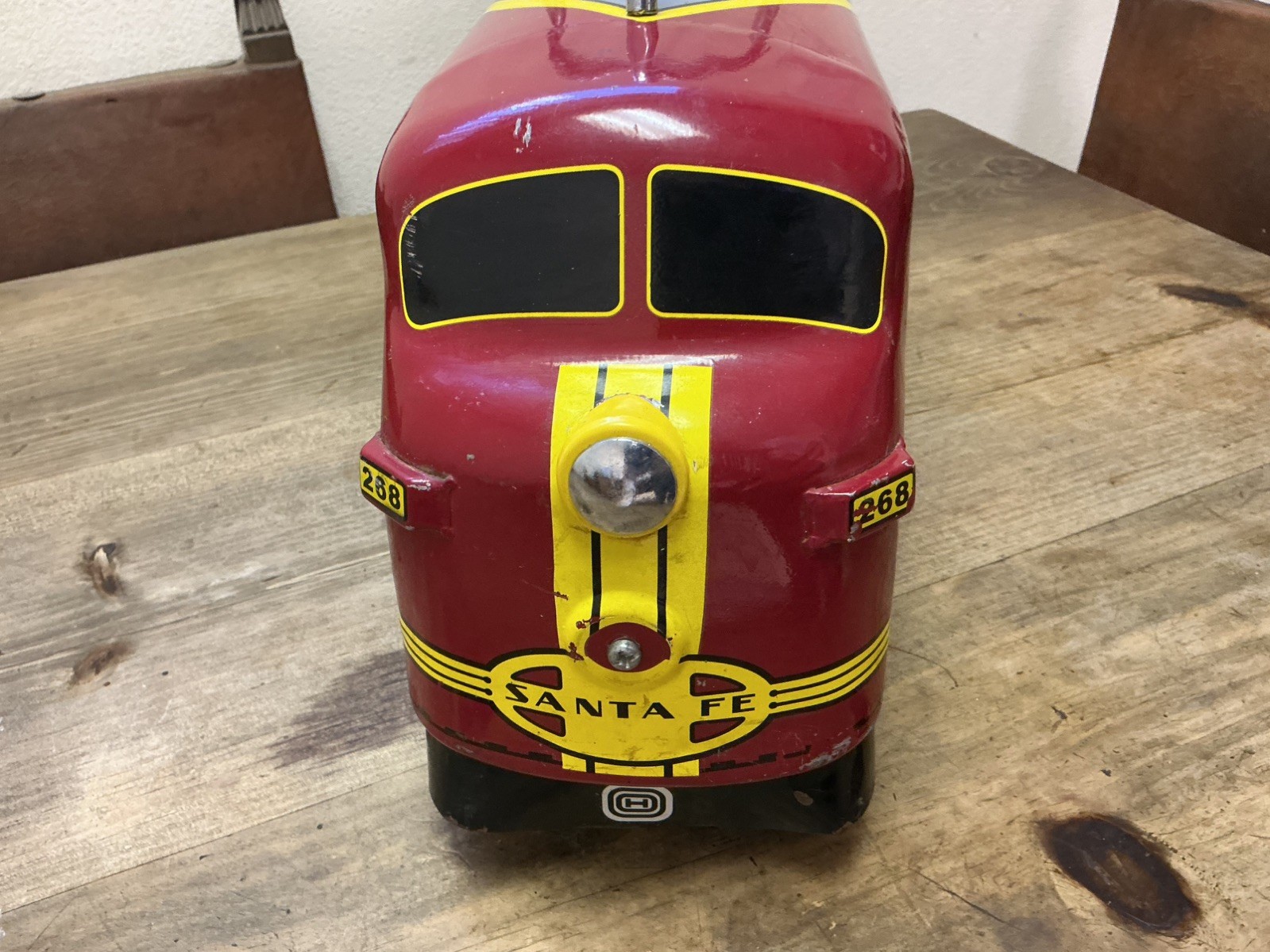 Santa Fe Toddler Ride On Train By Morgan Cycle Discontinued Metal Collectable