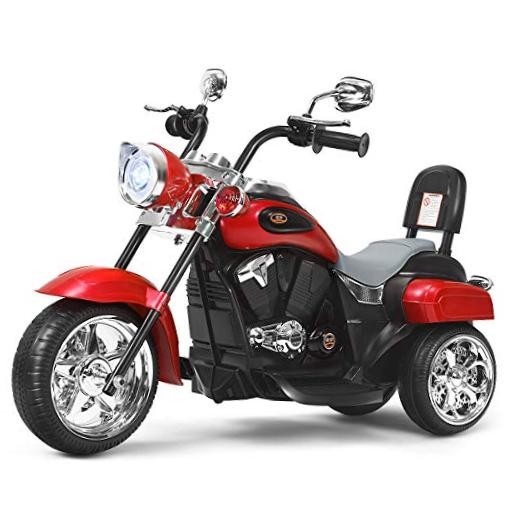 Red 6V Battery Powered Ride on Chopper Motorcycle – Kids Motorcycle – Horse Red