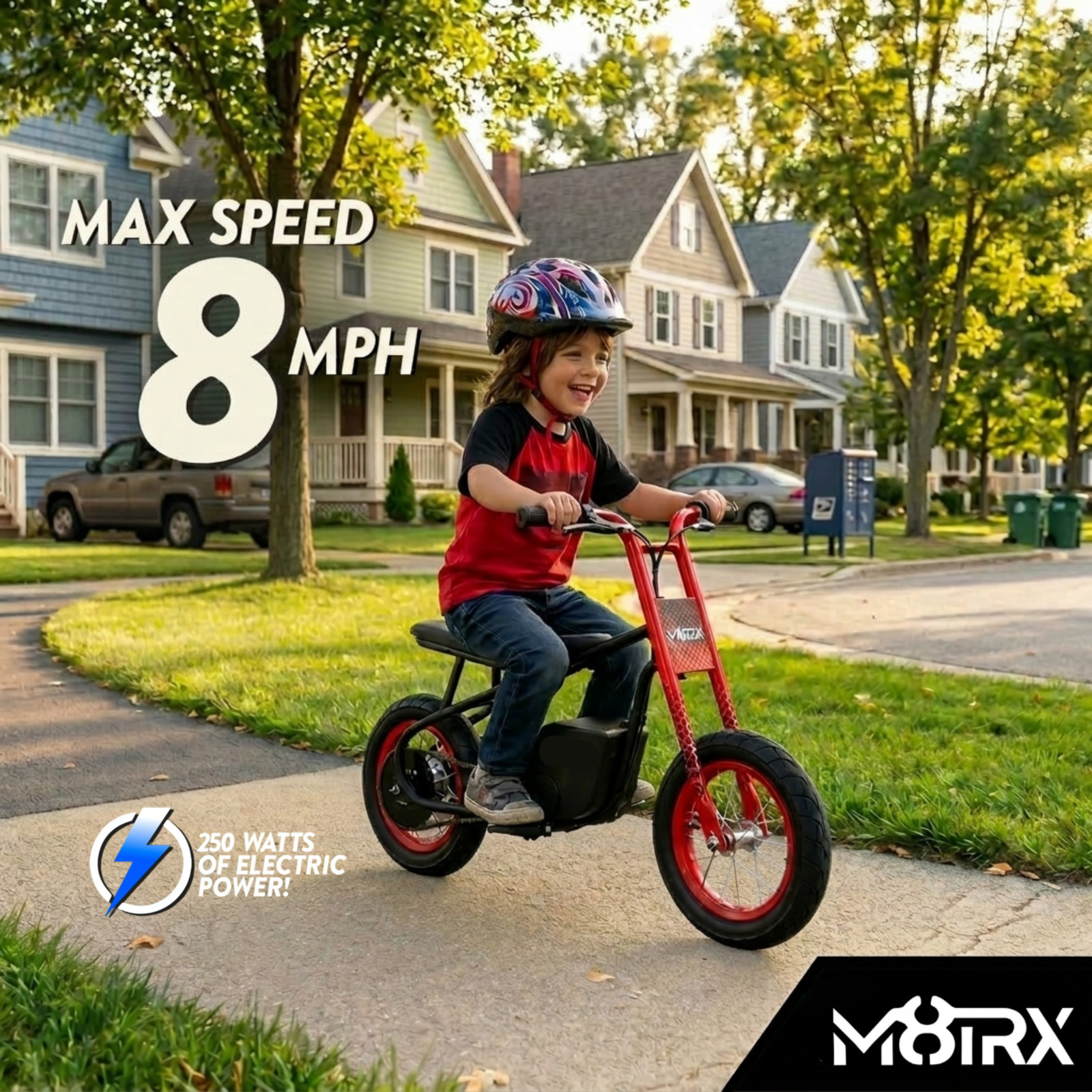 M8TRX Sports Electric Kids Street Cruiser Ride On Bike, Red, 8 MPH FREE SHIPPING