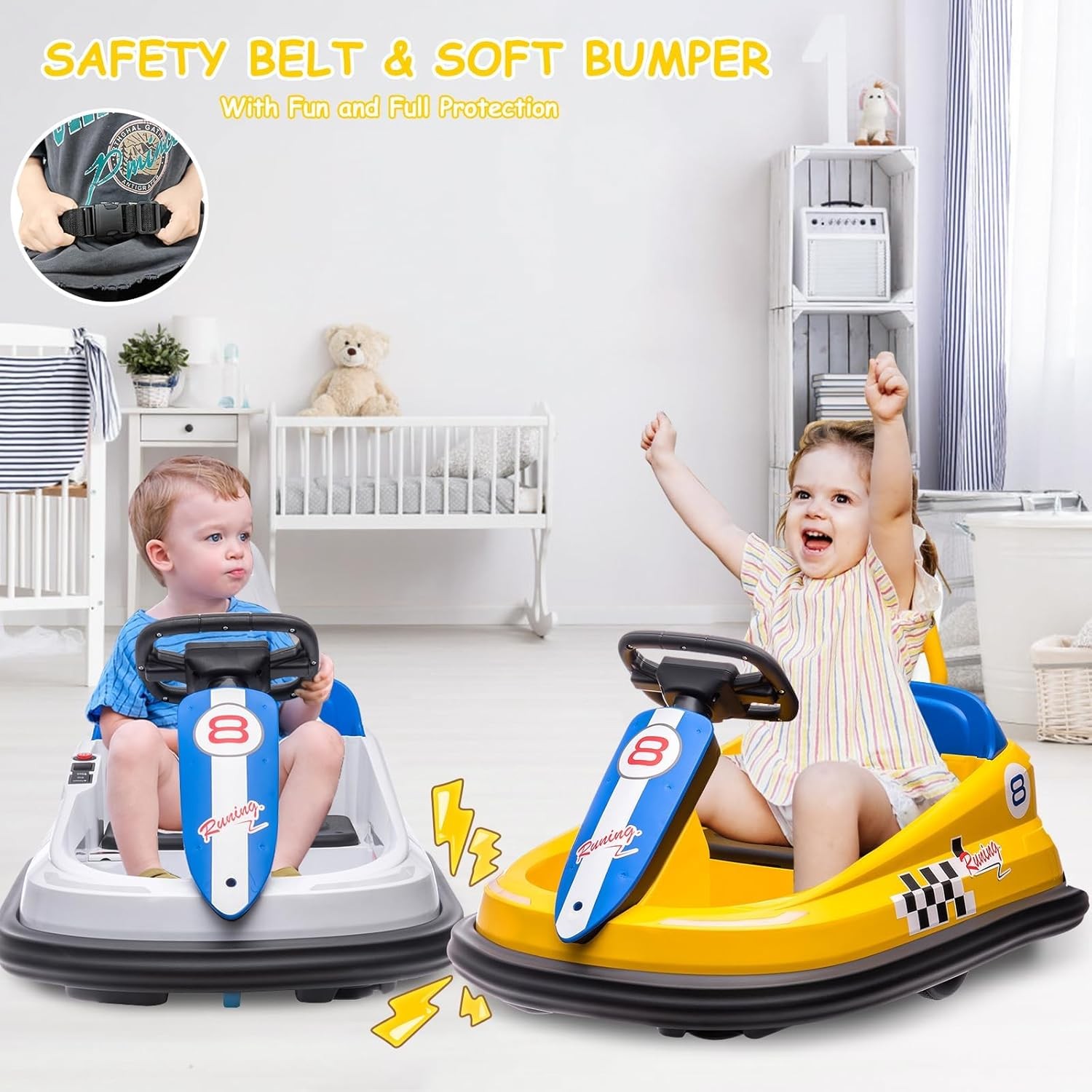 Ride on Toy Kids Bumper Car 360° Rotation 6V Electric Ride On Bumper Ages 1.5-6