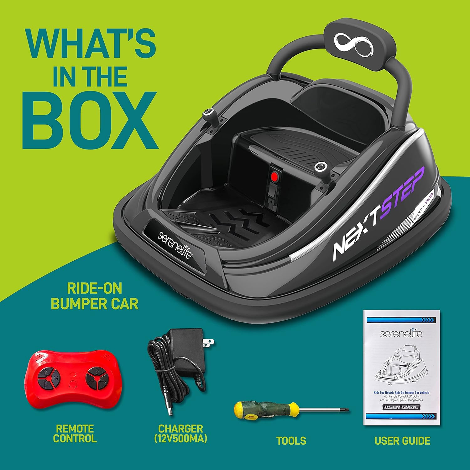 home Electric Bumper Car for Kids – 12V Rechargeable Battery Powered Ride on Veh