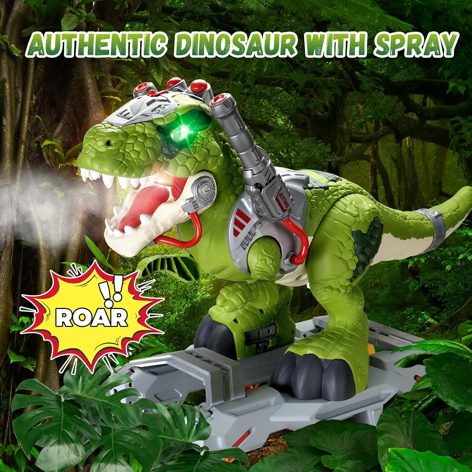 Dinosaur Ride on Toy Cars for Kids, Toddler Electric Ride on Toys with Music, Li