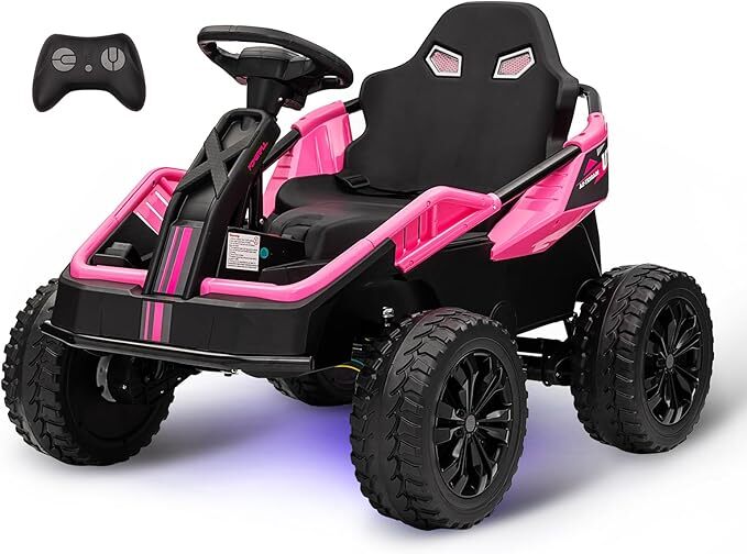 24V Ride On Toy for Big Kids 4x200W Electric Go Kart Safety First Battery-Powere
