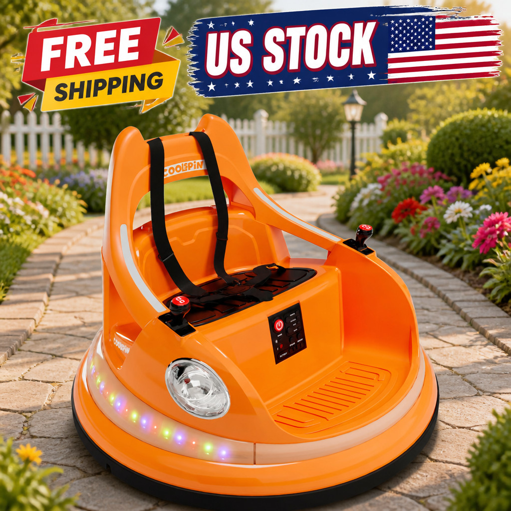 Kids Bumper Car, 12V Electric Ride On Bumper Car for Kids, 360° Spin Toddler Bum