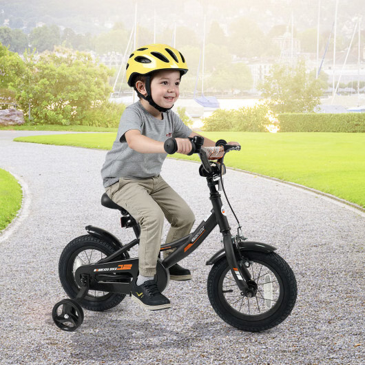 12/14/16/18 Inches Kids Bike with Removable Training Wheels and Adjustable Seatf