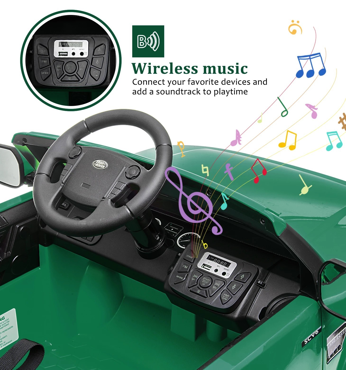 12V Land Rover Licensed Electric Car for Kids Parental Remote Fun Outdoor Toy