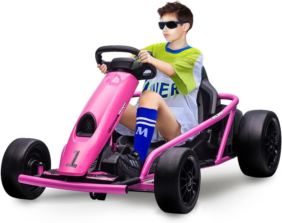 24V Ride-on Electric Go Kart Kid Car Toy 8.1MPH Power with Load Dual 300W Motors