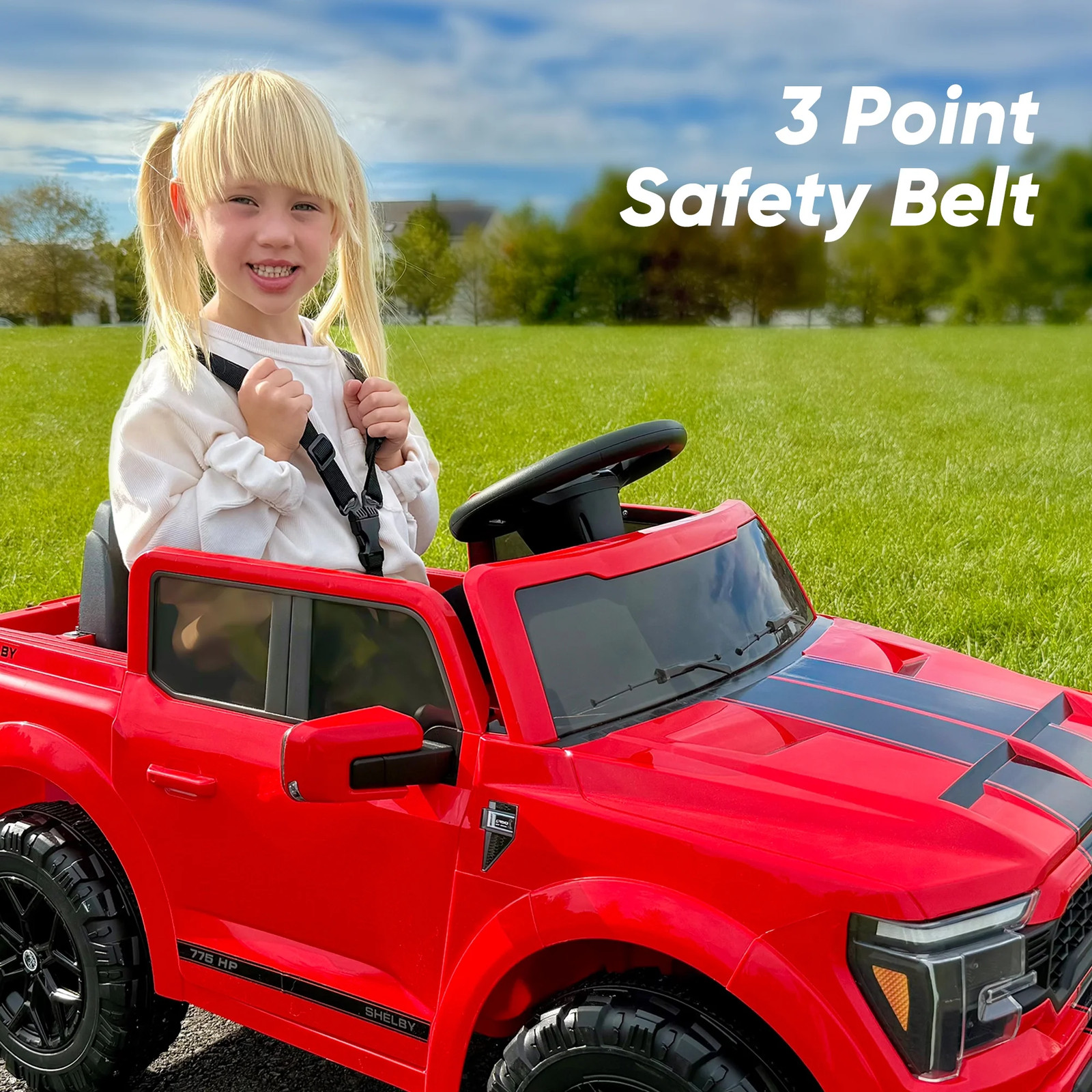 Electric Licensed Ford-Shelby F-150 12V Ride on Truck Kid Car Toddlers Remote Re