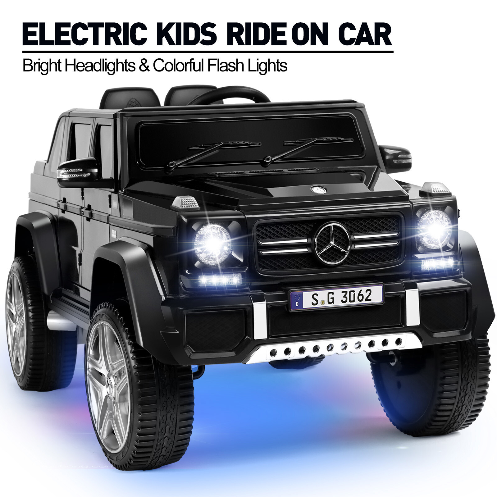 Black Electric 12V Battery Kids Ride On Car Truck ToyGift w/Remote+Light+MP3+USB