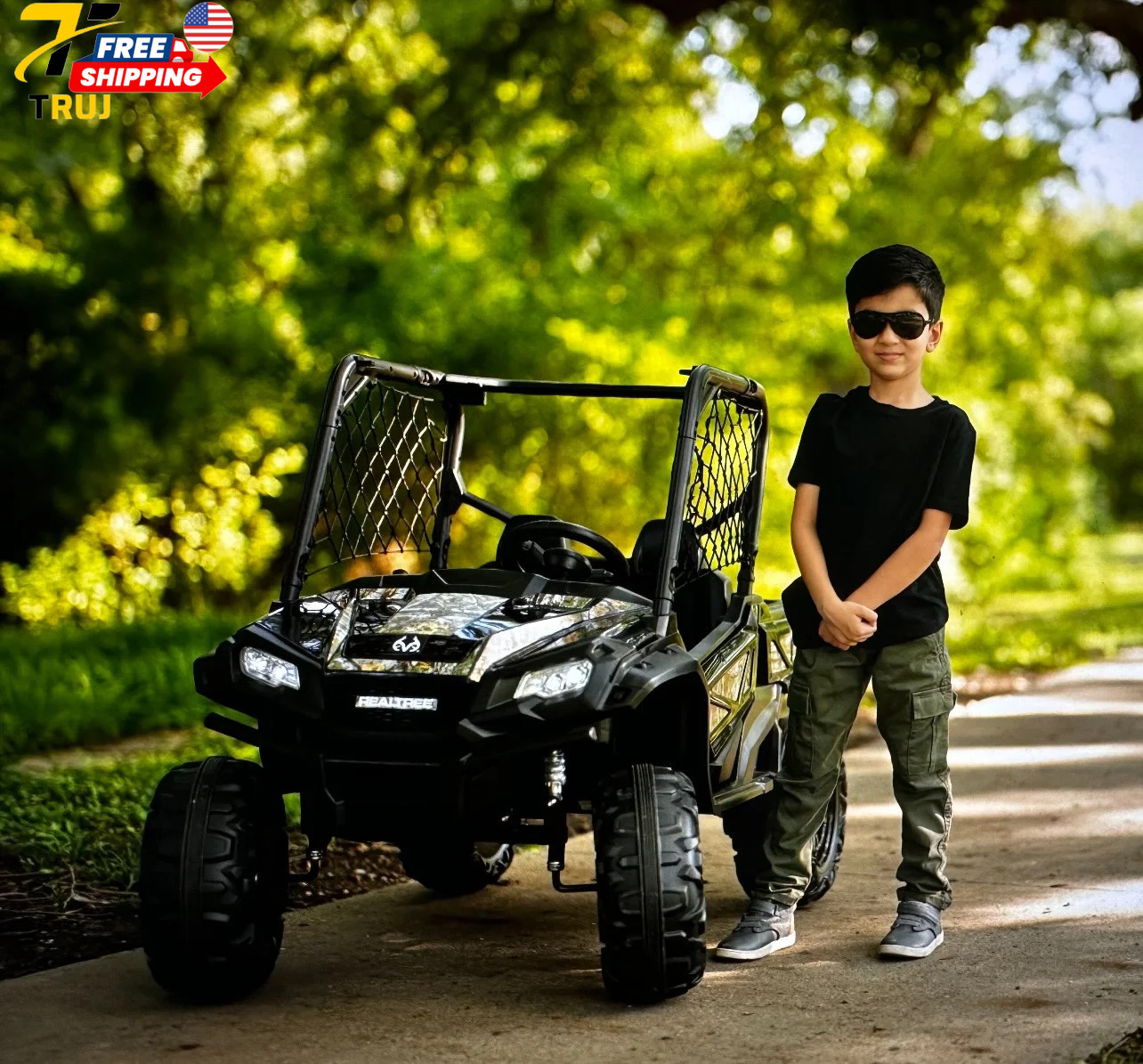 24V Realtree Camo UTV Battery Operated Ride On Toy Remote Age 3+ Realistic NEW