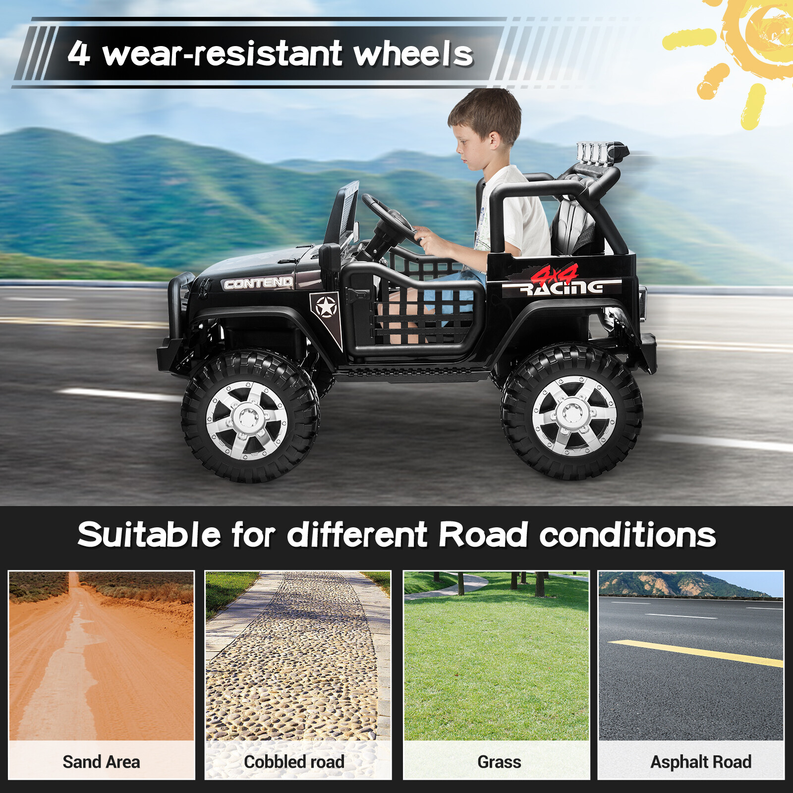 12V Kids Ride On Car 2 Seater Electric Vehicle Toy Truck Jeep w/ Remote Control