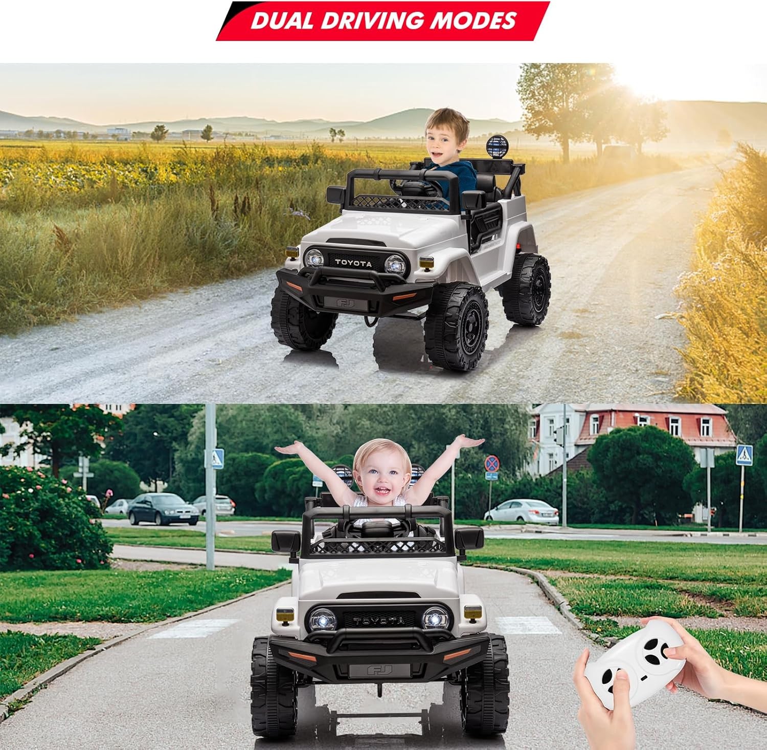GARVEE 12V Ride-On Car for Kids Ages 3-6 with LED Headlights MP3 & Parent Remote