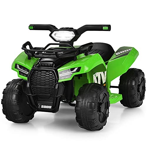 Kids ATV, 6V Battery Powered Electric Vehicle Four Wheeler Quad Green