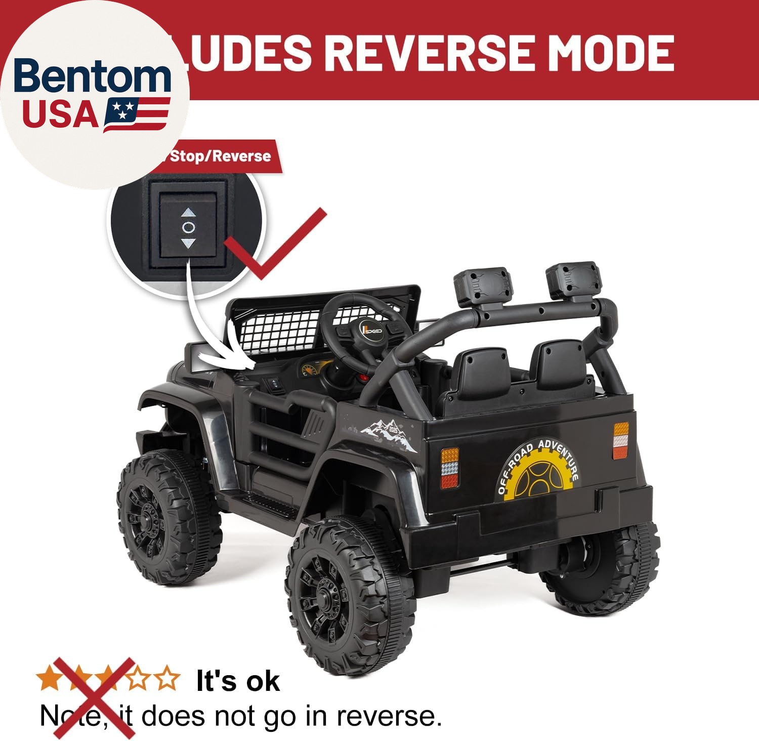 12V 7AH Kids Ride-On Truck Jeep, Electric Car with Parent Remote Control, Spring