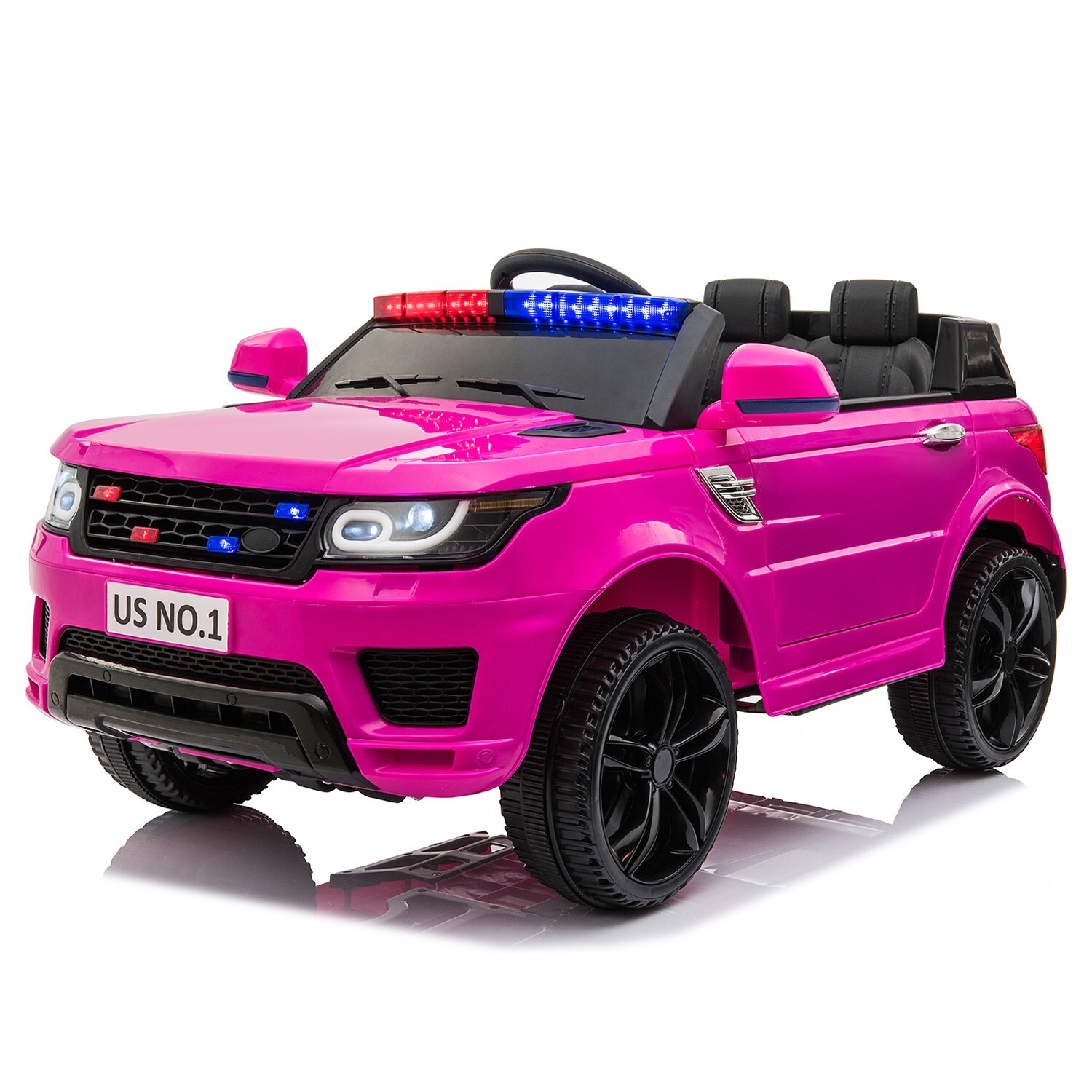 TOBBI 12V Electric Police Vehicle Battery Powered SUV Cars with Remote Control