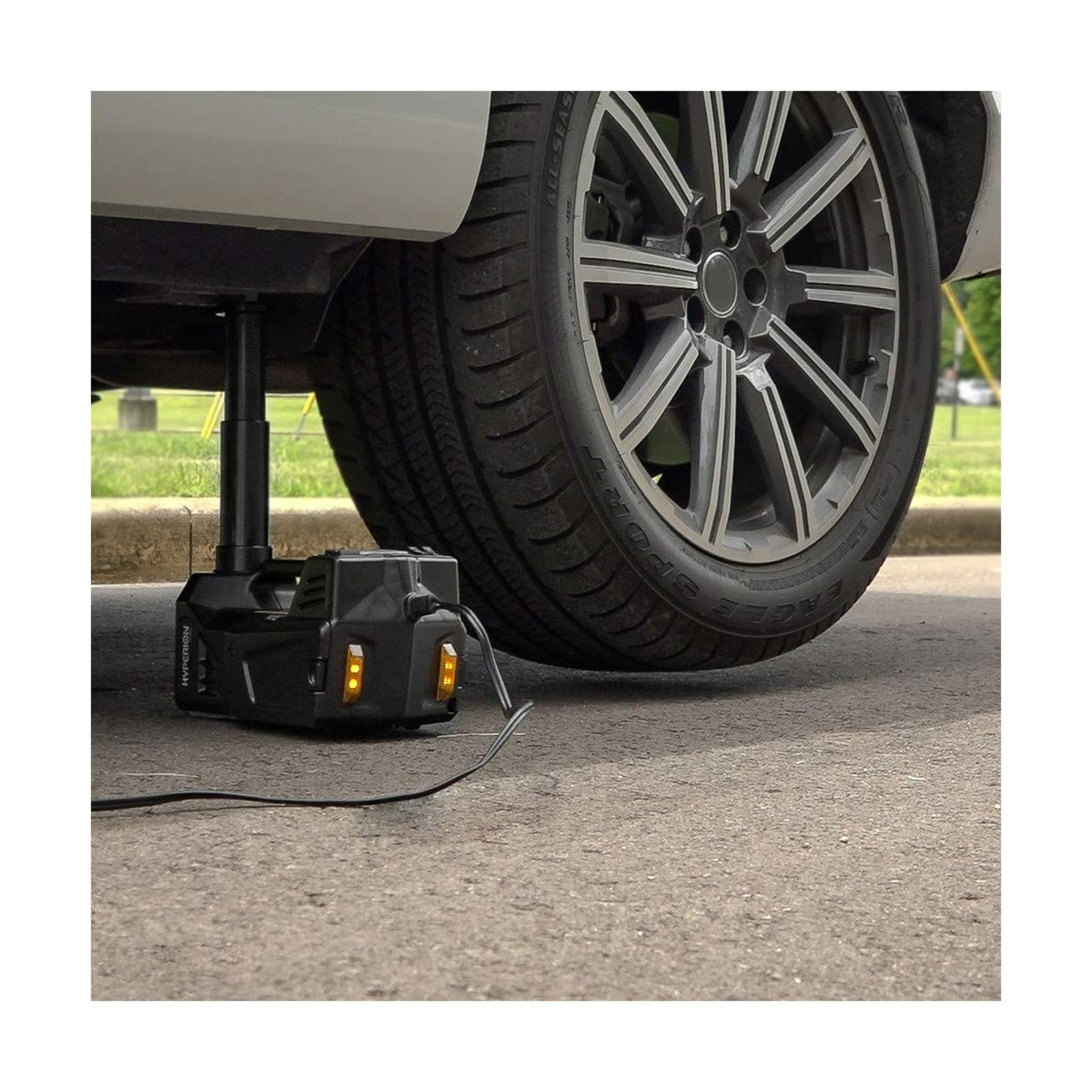 Hyperion Lift-Assist 12V Portable Hydraulic Floor Jack with Tire Inflator Air…