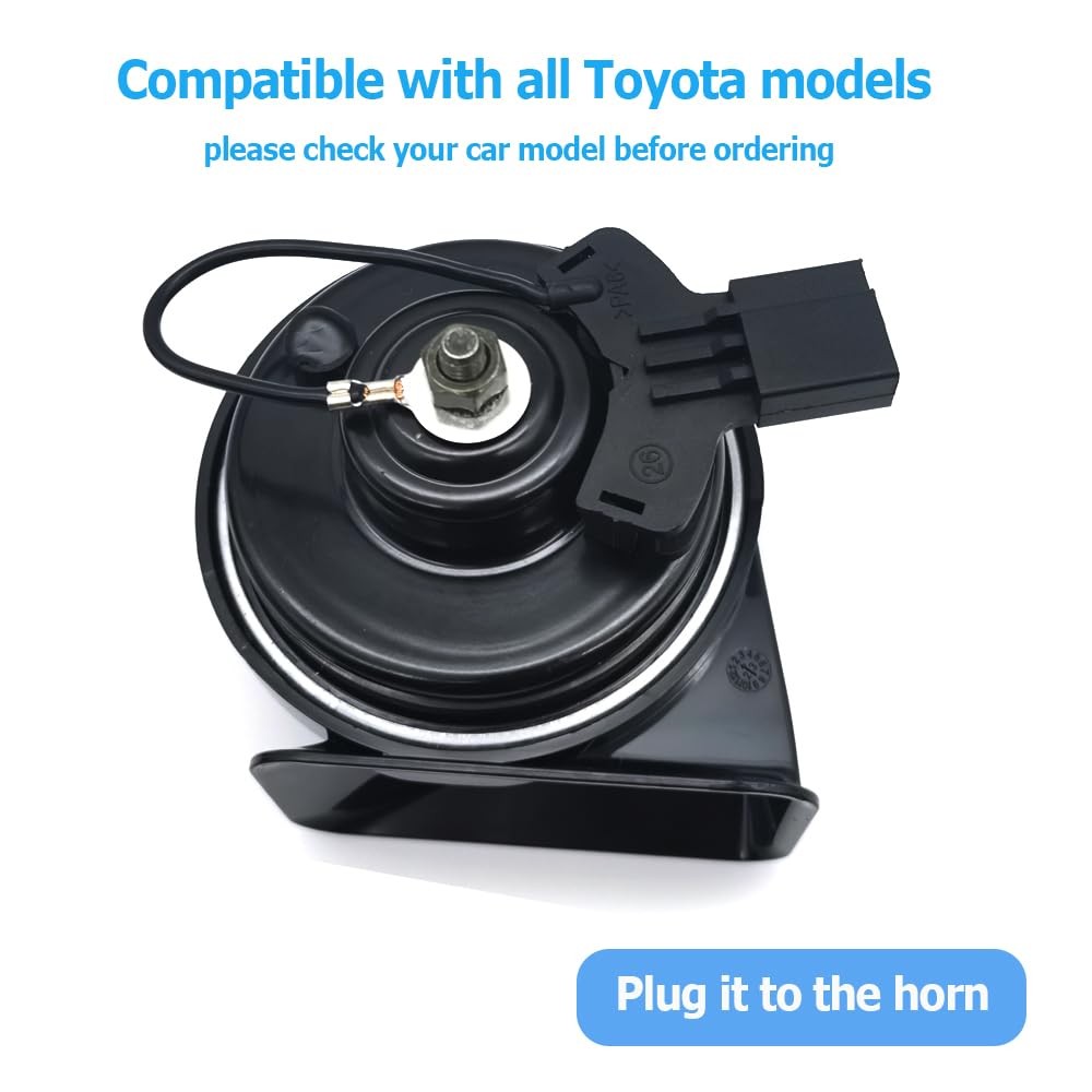 Car Horn Compatible with Toyota, 12V Waterproof Snail Loud High Low 2 Tone Au…