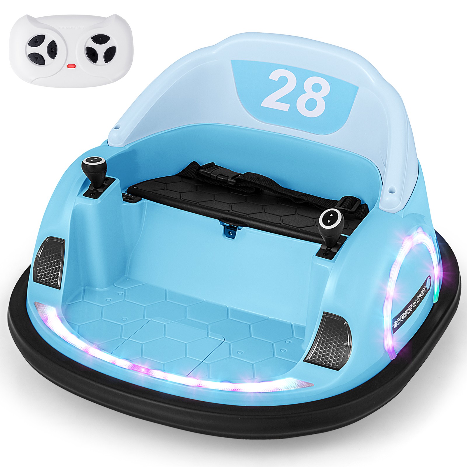 12V Electric 360° Spin Car Toy Ride on Bumper Car for Toddlers w/ Remote Control