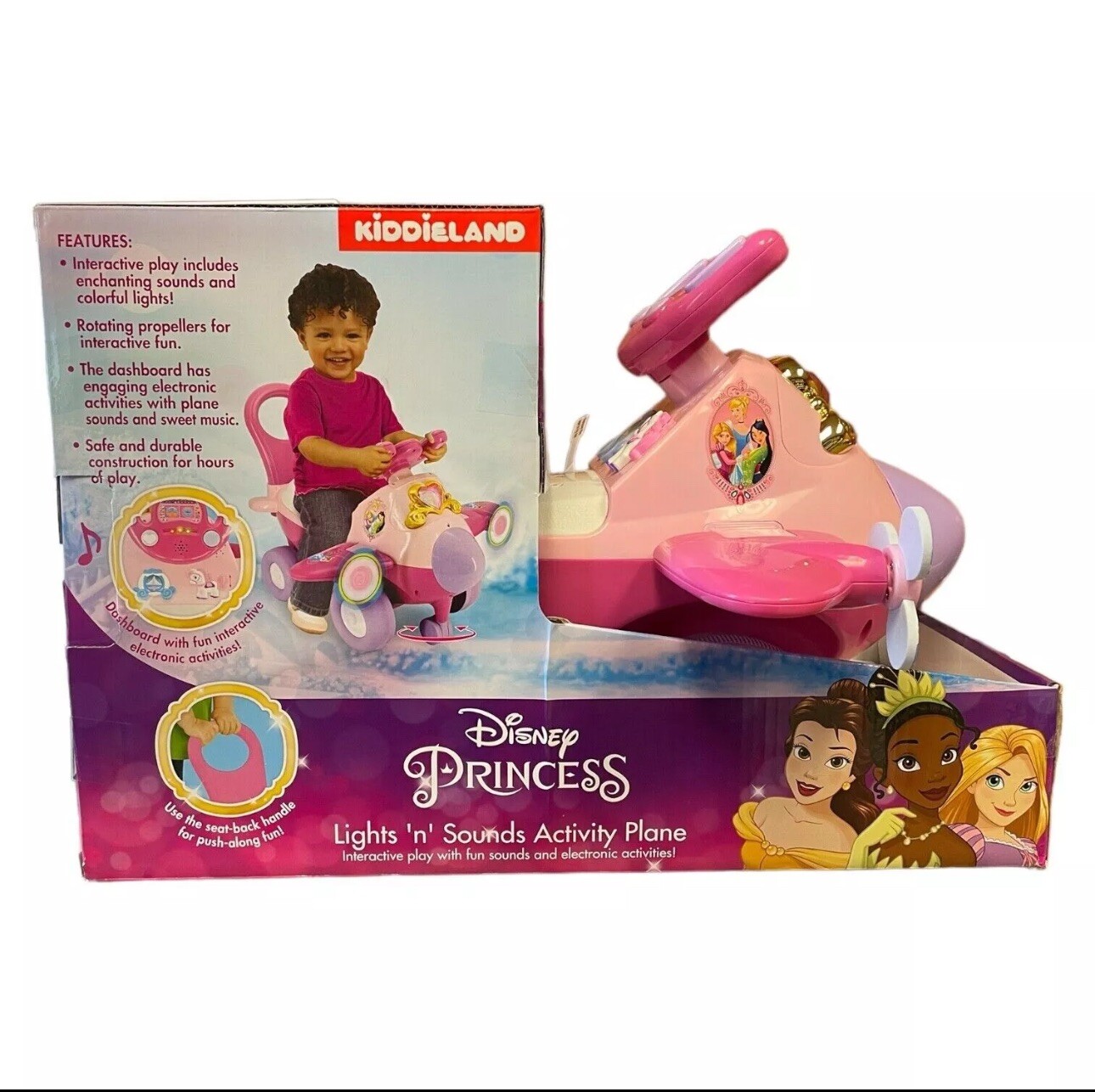 Kiddieland Disney Lights and Sounds Activity Ride-On Princess Plane