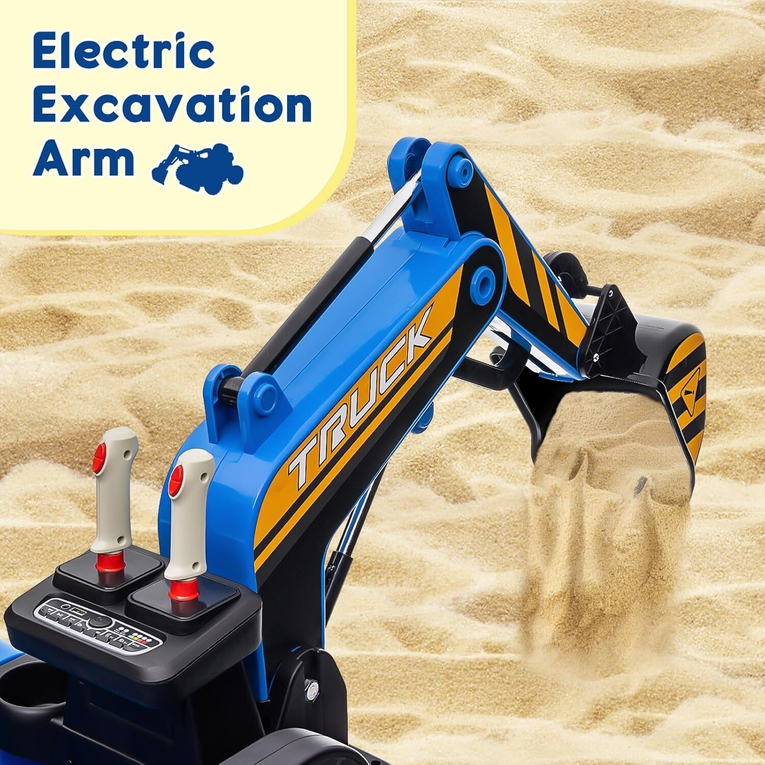 12V Kids Ride On Excavator Battery Powered Construction Truck Digger with Remote