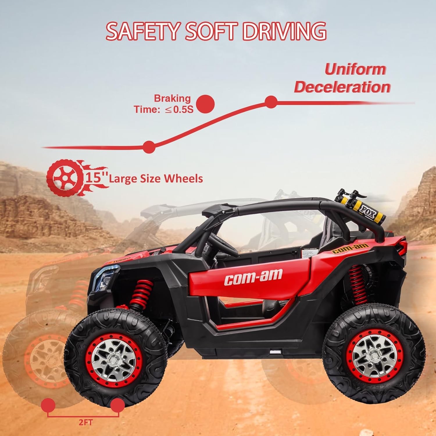 24V 2-Seater 4WD Kids Truck 300W Power with Remote, Spring Suspension Multicolor