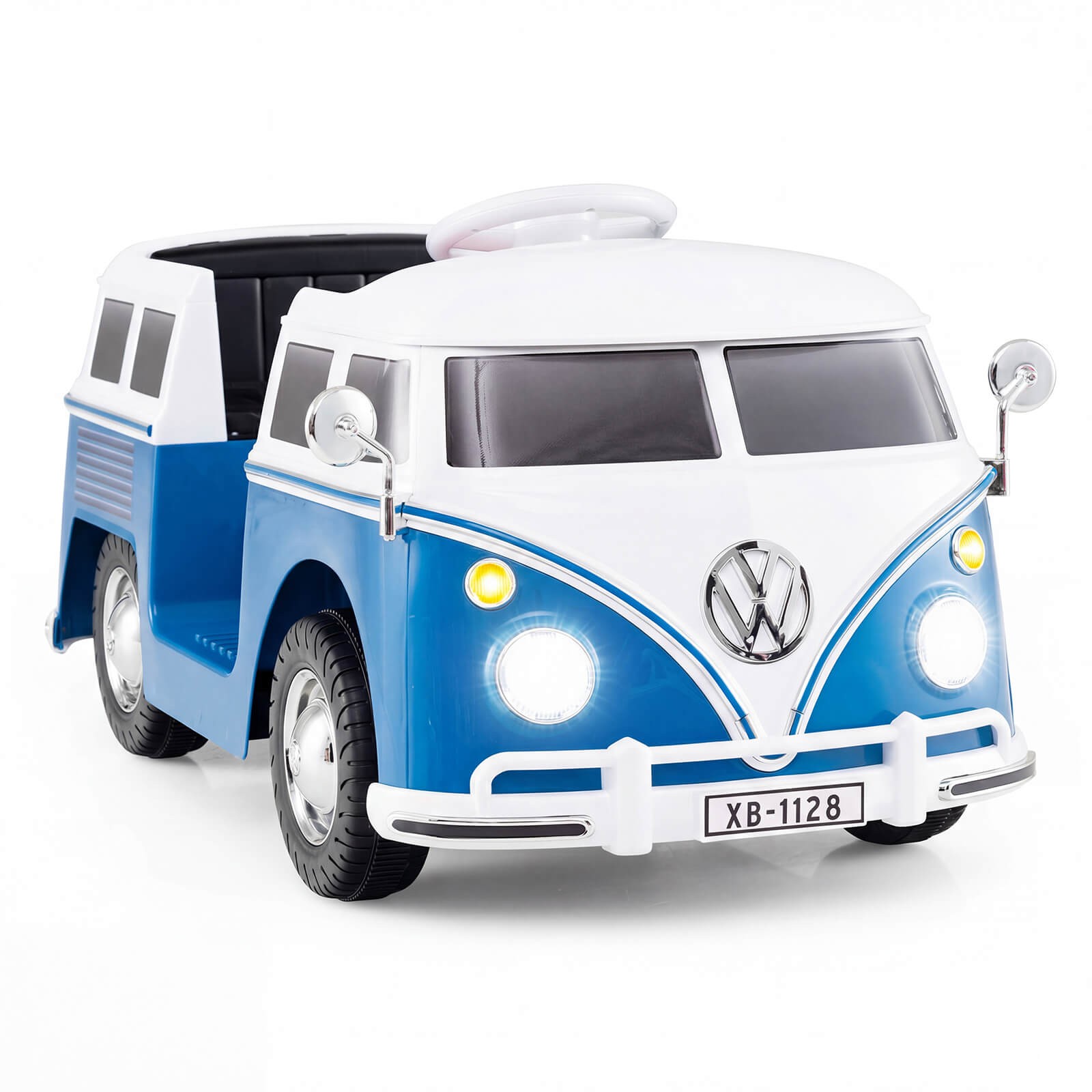 Licensed Volkswagen Ride-on Bus with Cup Holder, LED Headlights, Music & Horn