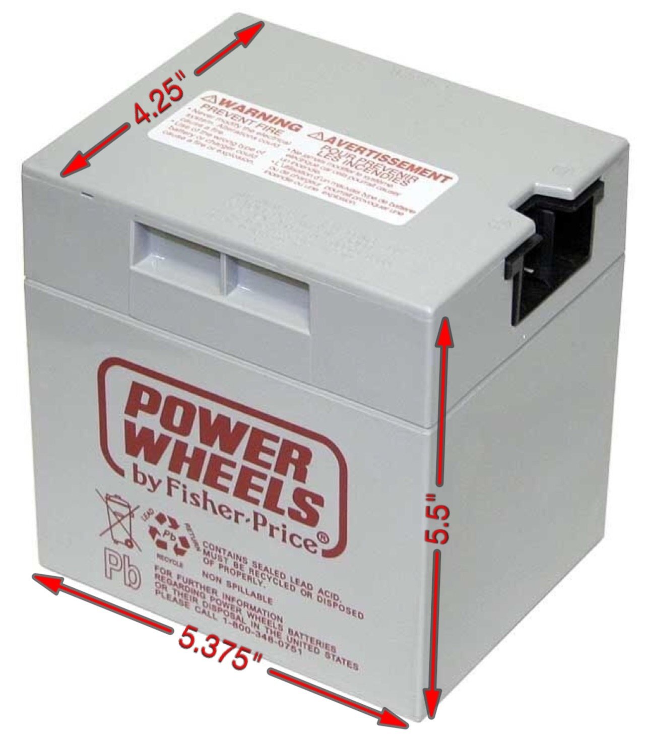 Power Wheels 12 Volt Battery 00801-0638 Genuine Full 1 Year Wrnty Free Shipping
